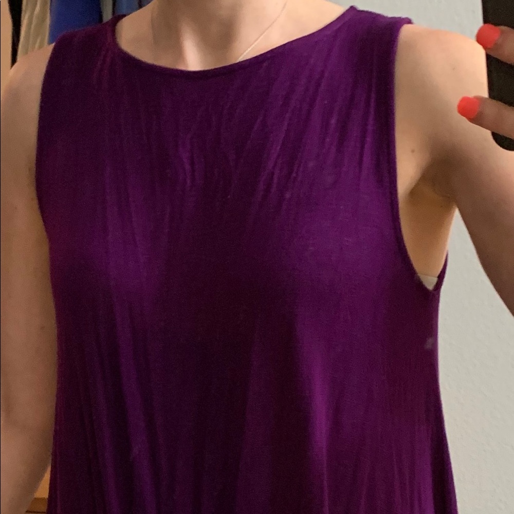 Super fun cotton purple long tank top